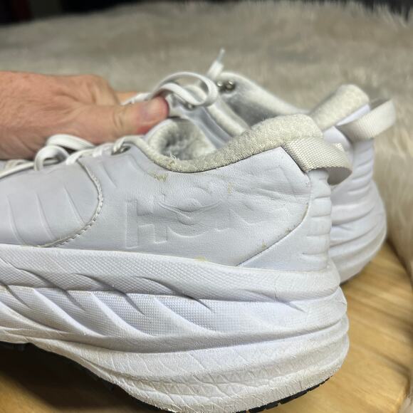 Hoka Bondi SR Shoes Womens Size 8.5 Solid White Running Work Sneakers Athletic - Picture 5 of 16